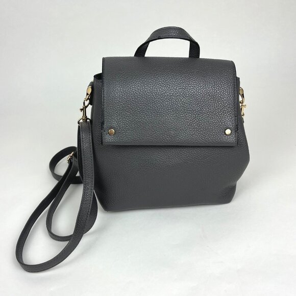 A New Day Gray Vegan Leather Crossbody Backpack Purse - Picture 1 of 9